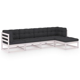 Maison exclusive - salon de jardin 5 pcs avec coussins bois de pin massif