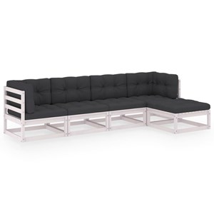 Maison exclusive - salon de jardin 5 pcs avec coussins bois de pin massif