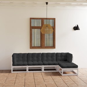 Maison exclusive - salon de jardin 5 pcs avec coussins bois de pin massif