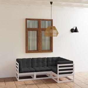 Maison exclusive - salon de jardin 4 pcs avec coussins bois de pin massif