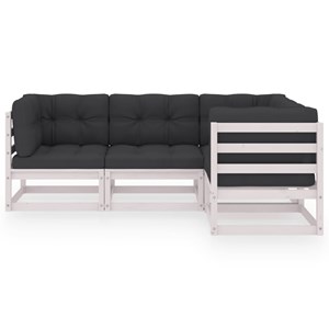 Maison exclusive - salon de jardin 4 pcs avec coussins bois de pin massif