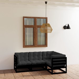 Maison exclusive - salon de jardin 4 pcs avec coussins bois de pin massif