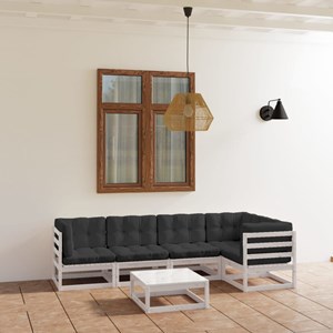 Maison exclusive - salon de jardin 6 pcs avec coussins bois de pin massif