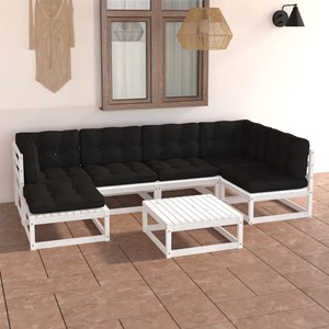 Maison exclusive - salon de jardin 7 pcs avec coussins bois de pin massif