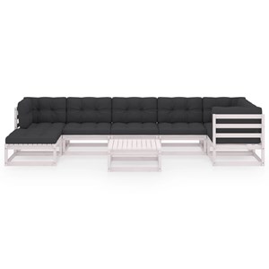 Maison exclusive - salon de jardin 8 pcs avec coussins bois de pin massif