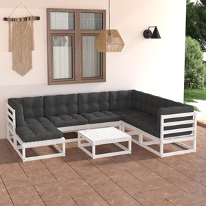 Maison exclusive - salon de jardin 8 pcs avec coussins bois de pin massif