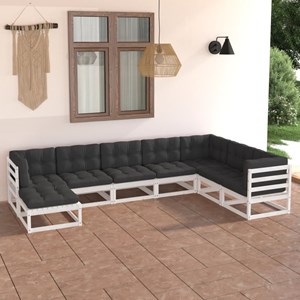 Maison exclusive - salon de jardin 8 pcs avec coussins bois de pin massif