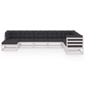 Maison exclusive - salon de jardin 8 pcs avec coussins bois de pin massif