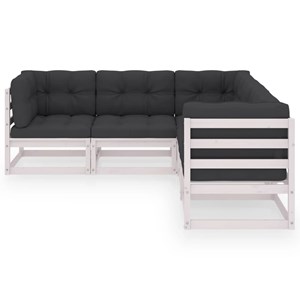 Maison exclusive - salon de jardin 5 pcs avec coussins bois de pin massif