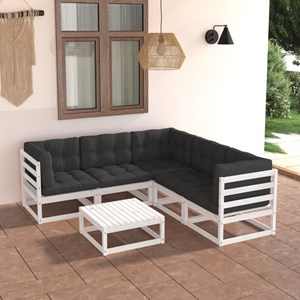 Maison exclusive - salon de jardin 6 pcs avec coussins bois de pin massif