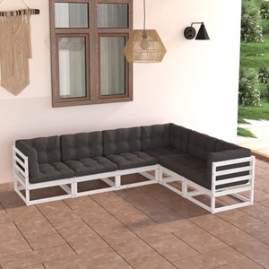 Maison exclusive - salon de jardin 6 pcs avec coussins bois de pin massif