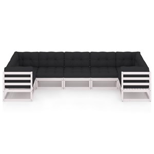 Maison exclusive - salon de jardin 7 pcs avec coussins blanc bois de pin massif