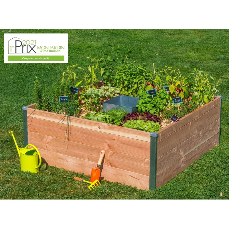 Carré potager bois l120 x l115 x h40