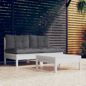 Maison exclusive - salon de jardin 3 pcs avec coussins anthracite bois de pin