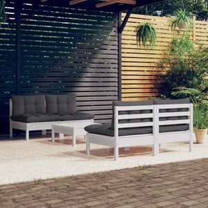 Maison exclusive - salon de jardin 5 pcs avec coussins anthracite bois de pin