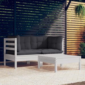 Maison exclusive - salon de jardin 3 pcs avec coussins anthracite bois de pin