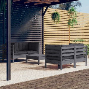 Maison exclusive - salon de jardin 5 pcs avec coussins anthracite bois de pin