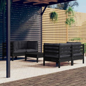 Maison exclusive - salon de jardin 5 pcs avec coussins anthracite bois de pin