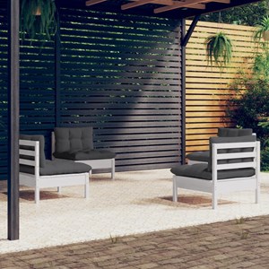 Maison exclusive - salon de jardin 4 pcs avec coussins anthracite bois de pin