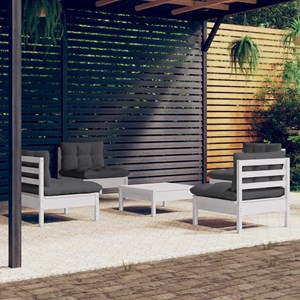 Maison exclusive - salon de jardin 5 pcs avec coussins anthracite bois de pin