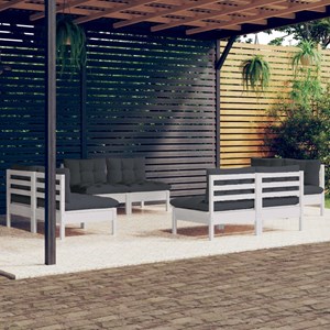 Maison exclusive - salon de jardin 8 pcs avec coussins anthracite bois de pin