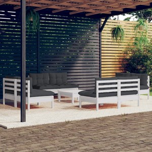 Maison exclusive - salon de jardin 9 pcs avec coussins anthracite bois de pin