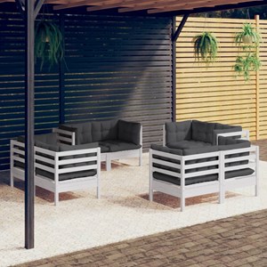 Maison exclusive - salon de jardin 8 pcs avec coussins anthracite bois de pin