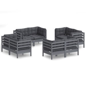 Maison exclusive - salon de jardin 8 pcs avec coussins anthracite bois de pin