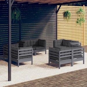 Maison exclusive - salon de jardin 8 pcs avec coussins anthracite bois de pin