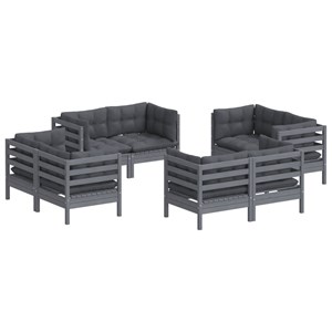 Maison exclusive - salon de jardin 8 pcs avec coussins anthracite bois de pin