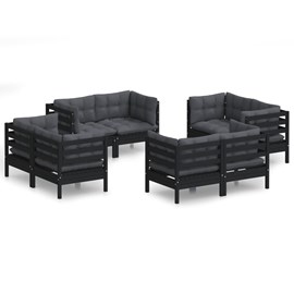 Maison exclusive - salon de jardin 8 pcs avec coussins anthracite bois de pin