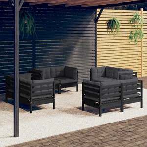 Maison exclusive - salon de jardin 8 pcs avec coussins anthracite bois de pin