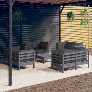 Maison exclusive - salon de jardin 9 pcs avec coussins anthracite bois de pin