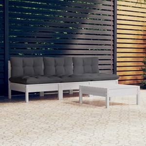 Maison exclusive - salon de jardin 4 pcs avec coussins anthracite bois de pin