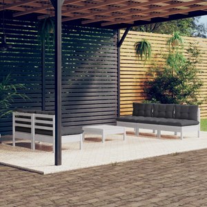 Maison exclusive - salon de jardin 6 pcs avec coussins anthracite bois de pin