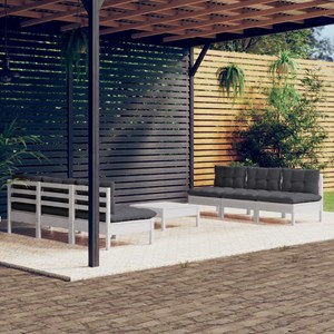 Maison exclusive - salon de jardin 7 pcs avec coussins anthracite bois de pin