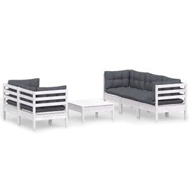 Maison exclusive - salon de jardin 6 pcs avec coussins anthracite bois de pin