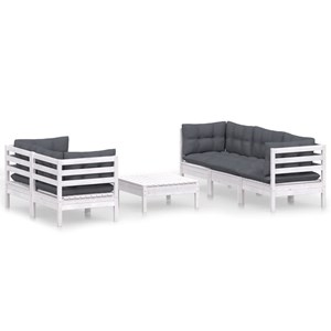 Maison exclusive - salon de jardin 6 pcs avec coussins anthracite bois de pin