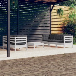 Maison exclusive - salon de jardin 6 pcs avec coussins anthracite bois de pin