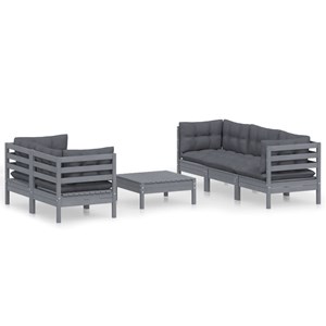Maison exclusive - salon de jardin 6 pcs avec coussins anthracite bois de pin