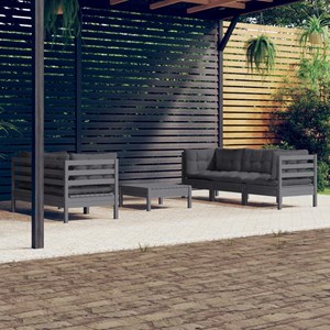 Maison exclusive - salon de jardin 6 pcs avec coussins anthracite bois de pin