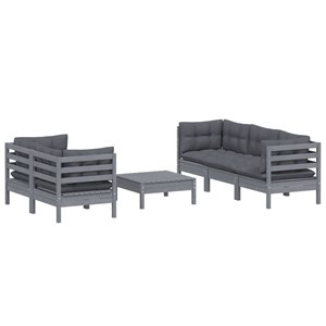 Maison exclusive - salon de jardin 6 pcs avec coussins anthracite bois de pin