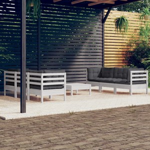 Maison exclusive - salon de jardin 7 pcs avec coussins anthracite bois de pin