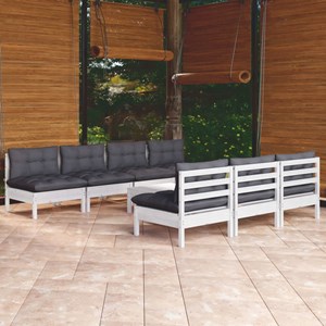Maison exclusive - salon de jardin 8 pcs avec coussins anthracite bois de pin