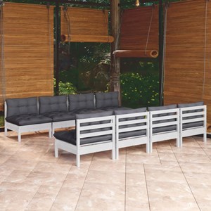 Maison exclusive - salon de jardin 9 pcs avec coussins bois de pin massif