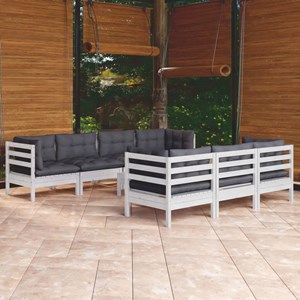 Maison exclusive - salon de jardin 8 pcs avec coussins bois de pin massif