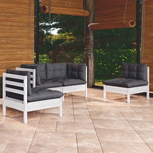 Maison exclusive - salon de jardin 4 pcs avec coussins bois de pin massif