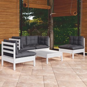 Maison exclusive - salon de jardin 5 pcs avec coussins bois de pin massif