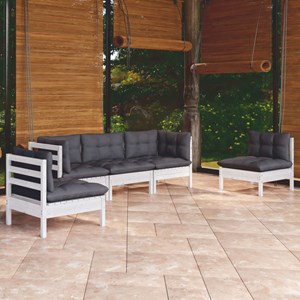 Maison exclusive - salon de jardin 5 pcs avec coussins bois de pin massif
