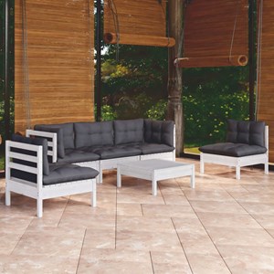 Maison exclusive - salon de jardin 6 pcs avec coussins bois de pin massif